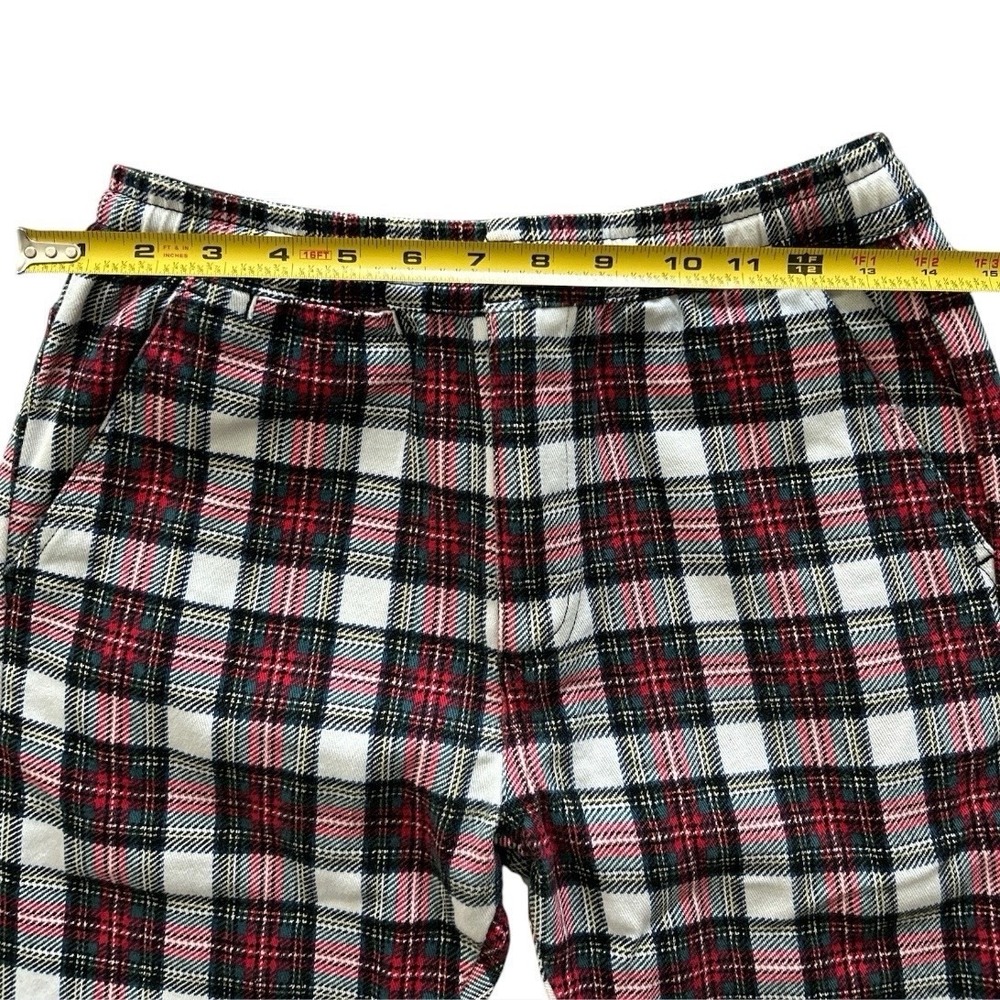 Urban Outfitters Christmas Plaid Slim Fit Pants Elastic Drawstring Size Small - Picture 5 of 7